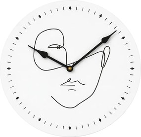 Ceas de perete LINE FACE 29 cm, alb