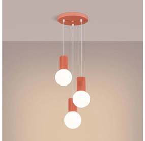 Lustră pe cablu Sollux SL.1755 HALO 3xG9/8W/230V d. 25 cm roz
