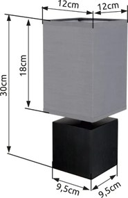 Globo 21628ALU - Lampă de masă VALENTINO, 1xE27/7W/230V, negru/antracit