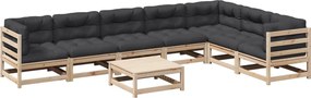 vidaXL Set canapea de grădină cu perne, 8 piese, lemn masiv de pin