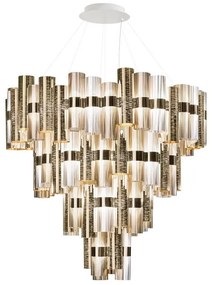 Lustra LED Art Deco de dimensiuni mari, realizata manual LA LOLLO 4XL Gold