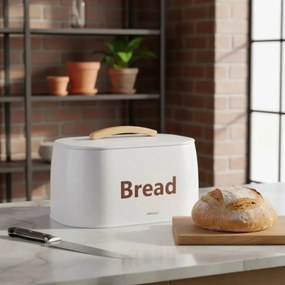 Cutie pentru pâine din metal, 34×24×18.5 cm, albă, Kinghoff KH-1947
