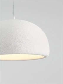 Lustra suspendata cu textura granulata Davo 43cm, alb piatra