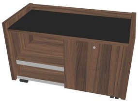 Comodă mobilă Verno 100 x 50 cm cu sticlă, dreapta, nuc / negru