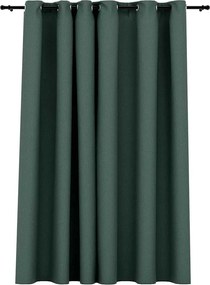 vidaXL Perdea opacă, aspect pânză, cu ocheți, verde, 290x245 cm