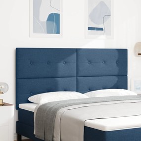 vidaXL Tăblie pat capitonată cu nasturi, albastru, 180 cm, textil