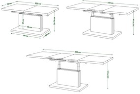 Mazzoni ASTON Bej [Super Mat / Anti-fingerprint] - MĂSUȚĂ EXTENSIBILĂ MODERNĂ MĂSUȚĂ DE CAFEA CAȘMIR