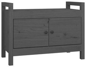 vidaXL Bancă de hol, gri, 80x40x60 cm, lemn masiv pin