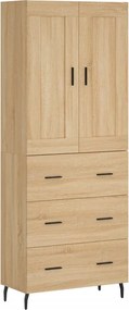 vidaXL Dulap înalt, stejar sonoma, 69,5x34x180 cm, lemn compozit