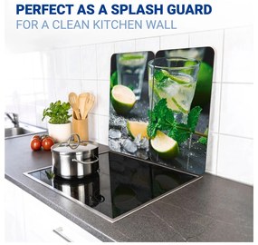 Set 2 protecții din sticlă pentru aragaz Wenko Mojitos, 52 x 30 cm