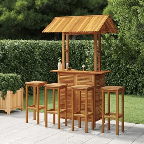 3116009 vidaXL Set mobilier de bar de grădină, 5 piese, lemn masiv de acacia