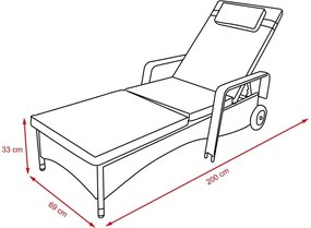 Șezlong de grădină pentru relaxare Avenberg HAVANA - Negru