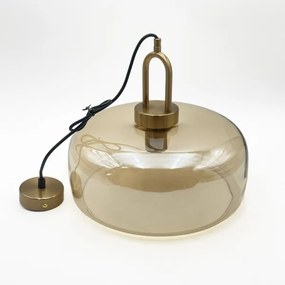 Lustră cu cablu AMAYA 1xE27/15W/230V aurie/bej fumuriu