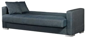 CANAPEA EXTENSIBILA ULTRA, 3 LOCURI, MATERIAL TEXTIL, NEGRU CU ALBASTRU, LADA DEPOZITARE