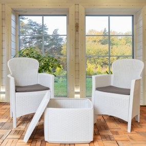 I.P.A.E-Progarden Set de grădină TREE, 3 piese, albă