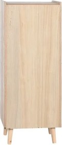 Comoda natur din lemn de paulownia si rattan, 40X30X104 cm