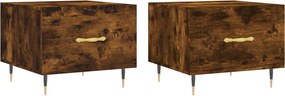 vidaXL Măsuțe de cafea 2 buc. stejar fumuriu 50x50x40 cm lemn compozit