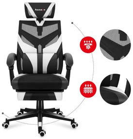 Fotoliu gaming Cruiser 5 (negru + alb). 1087453