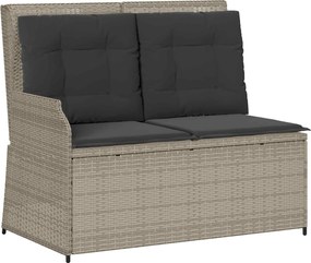 vidaXL Bancă de grădină Gri deschis poliratan