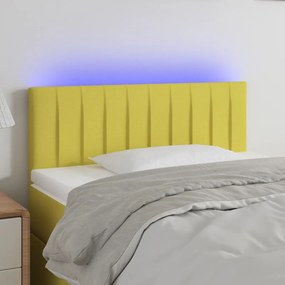 3121839 vidaXL Tăblie de pat cu LED, verde, 90x5x78/88 cm, textil