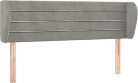 vidaXL Tăblie de pat cu aripioare gri deschis 147x23x78/88 cm catifea