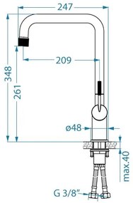 Baterie de chiuvetă ALVEUS 1150762 FLORA 34,8 cm auriu