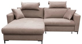 Colțar extensibil HORTA tip L, cu spațiu de depozitare, stânga, roz