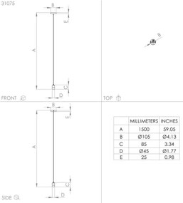 Lustră pe cablu CALARI 1xE27/40W/230V neagră/aurie Eglo 31075