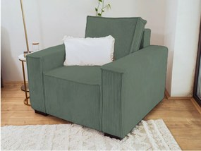 Fotoliu cu taburet SMART SET, verde inchis