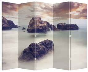 Paravan - Stânci în ceață (210x170 cm)