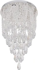 Lampă de tavan cu cristale MAJURO LED/30W/230V Ø 40 cm crom lucios + telecomandă