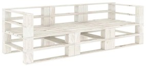 Canapea de gradina din paleti, 3 locuri, alb, lemn 1, no cushion, Alb