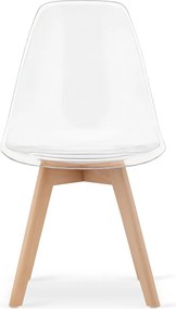 OFERTA Scaun transparent KITO cu picioare din fag II. calitate