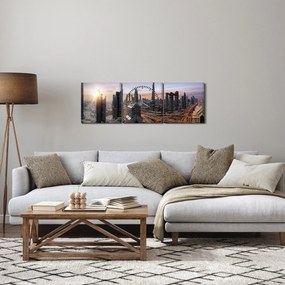 Tablou - Panorama din Dubai (cu ceas) (90x30 cm)