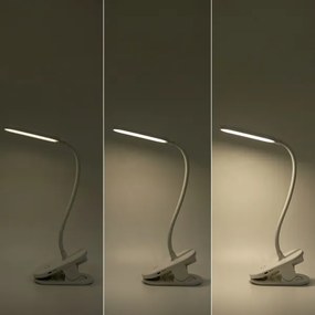 Lampă LED reîncărcabilă dimabilă de masă cu clemă Aigostar LED/2,5W/5V 1200mAh alb