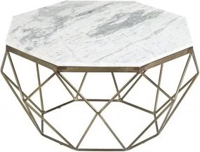 Masuta de cafea design minimalist Diamond 69cm, marmura alba