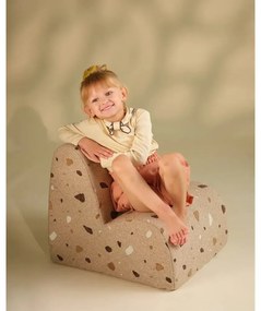 Fotoliu de copii maro deschis cu tapițerie din țesătură bouclé/cu tapițerie din chenille Terrazzo Cloud – Wigiwama
