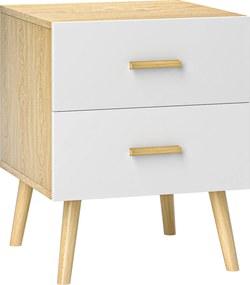 Comodă HOMCOM 2S stejar 40x50 | Aosom Romania