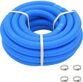 vidaXL Furtun de piscină cu cleme, albastru, 38 mm, 12 m