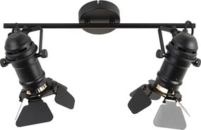 Spot inteligent negru, incl. WiFi GU10, 2 lumini cu clape - Movie