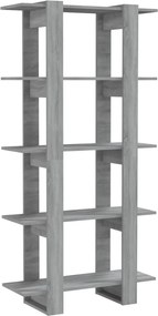 vidaXL Bibliotecă/Separator cameră, gri sonoma, 80x30x160 cm, PAL