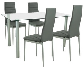 Set de masă Verna 4+1 gri-gri
