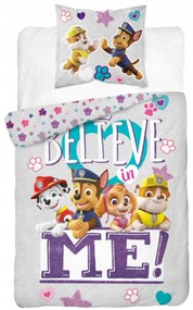 Lenjerie de pat luminoasa PAW PATROL Believe me gri Dimensiune lenjerie de pat: 70 x 80 cm | 140 x 200 cm