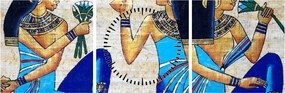 Tablou - Picturi egiptene (cu ceas) (90x30 cm)
