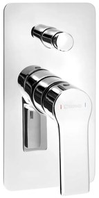 Baterie argintiu-lucios pentru duș încastrată (2 ieșiri) Pax – Sapho