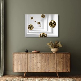 Tablou abstract cu mingi de fotbal (90x60 cm)