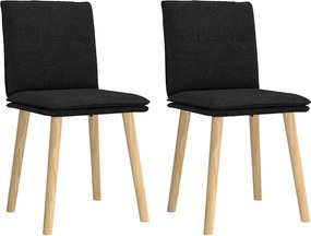 vidaXL Scaune de bucătărie, 2 buc. negru, textil