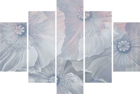 Tablou - Flori albastre pe perete (150x105 cm)