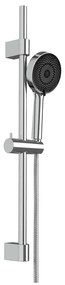 Set de duș argintiu din oțel inoxidabil 70 cm cu duș de mână, cu suport glisant Softwater – Wenko
