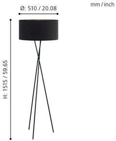 Eglo 95541 - Lampadar FONDACHELLI 1xE27/60W/230V
